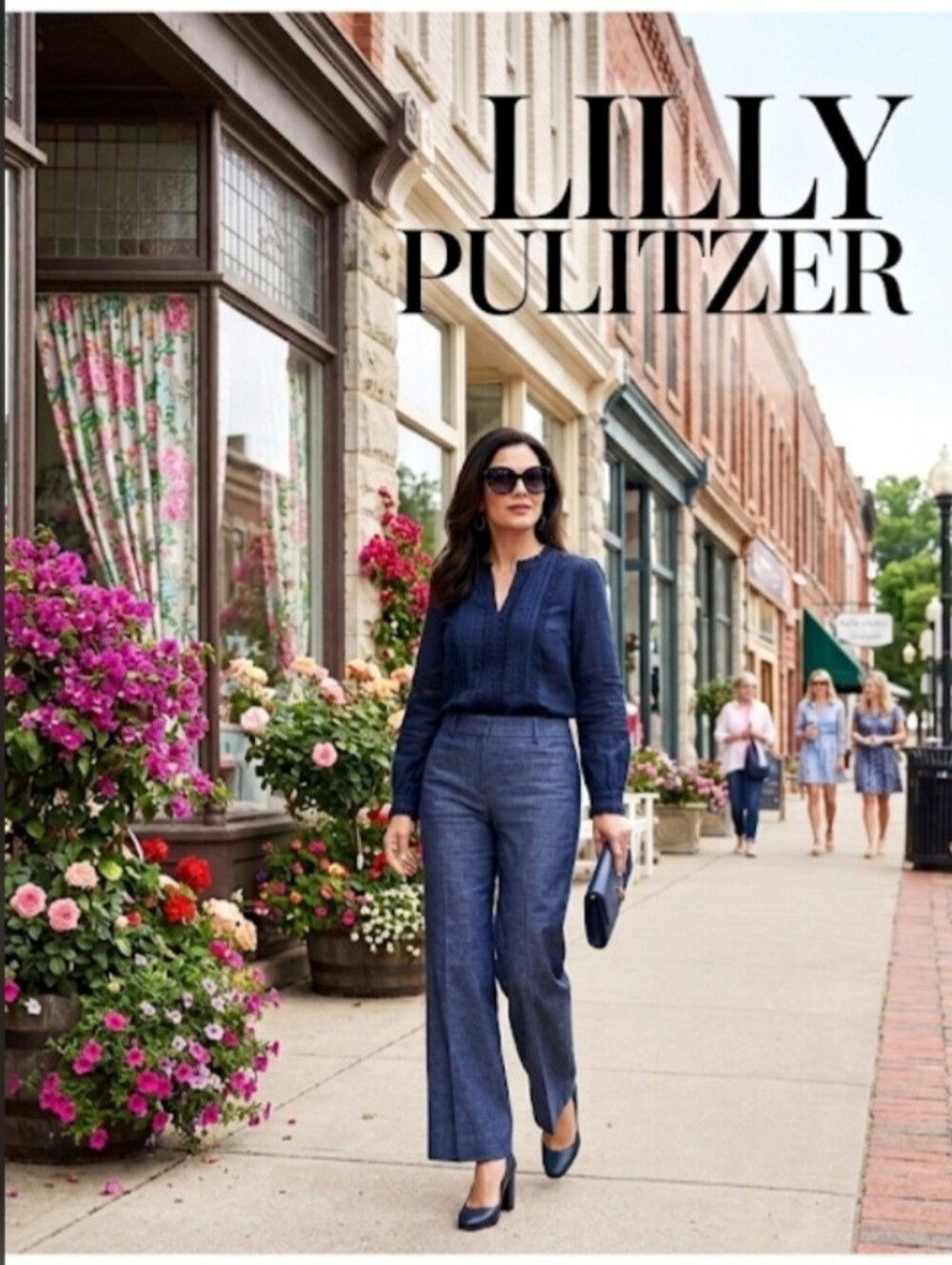 Y2K Lilly Pulitzer Navy Wide-Leg Pants!!!